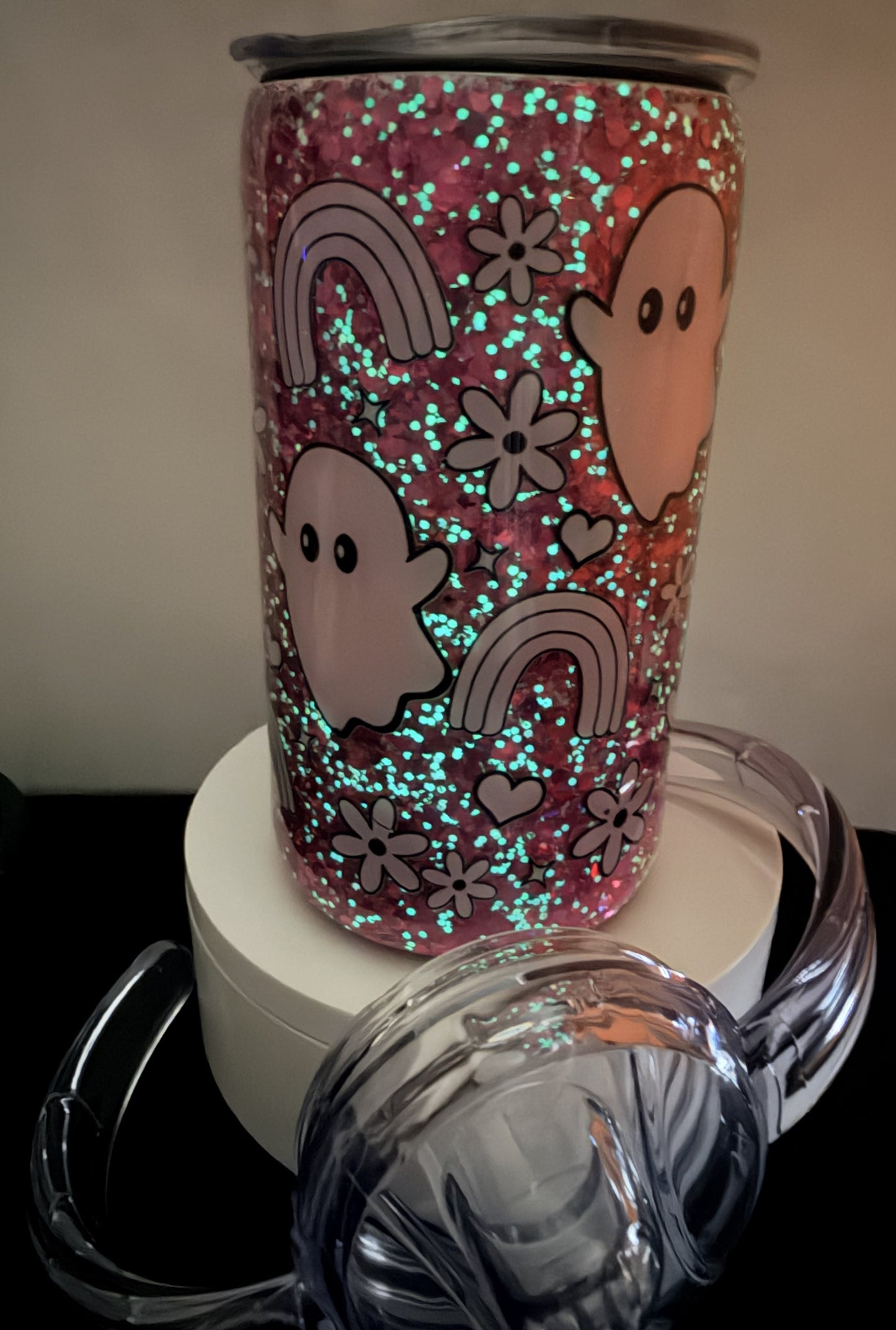 12 OZ PINK GHOST DUO SIPPY
