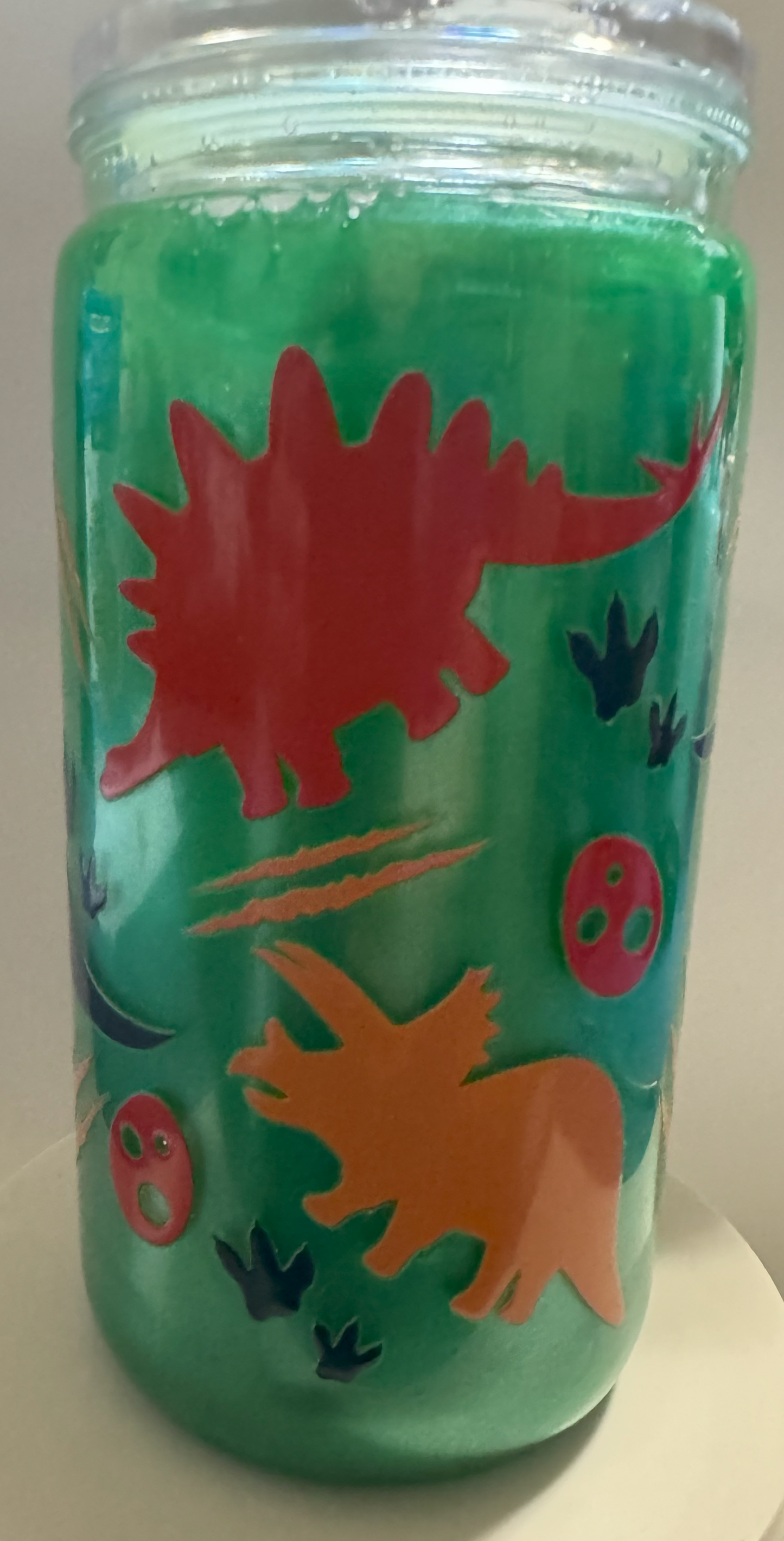 16 OZ ACRYLIC GREEN MICA DINASOURS