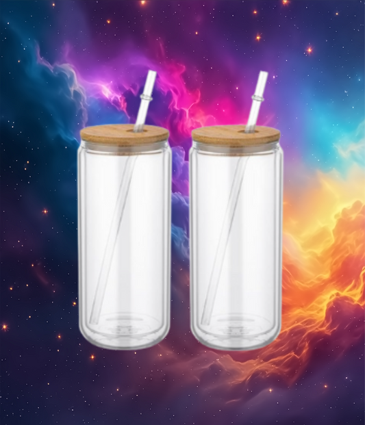 Custom Glass snow globe tumbler with choice of personalized decals and glitter options