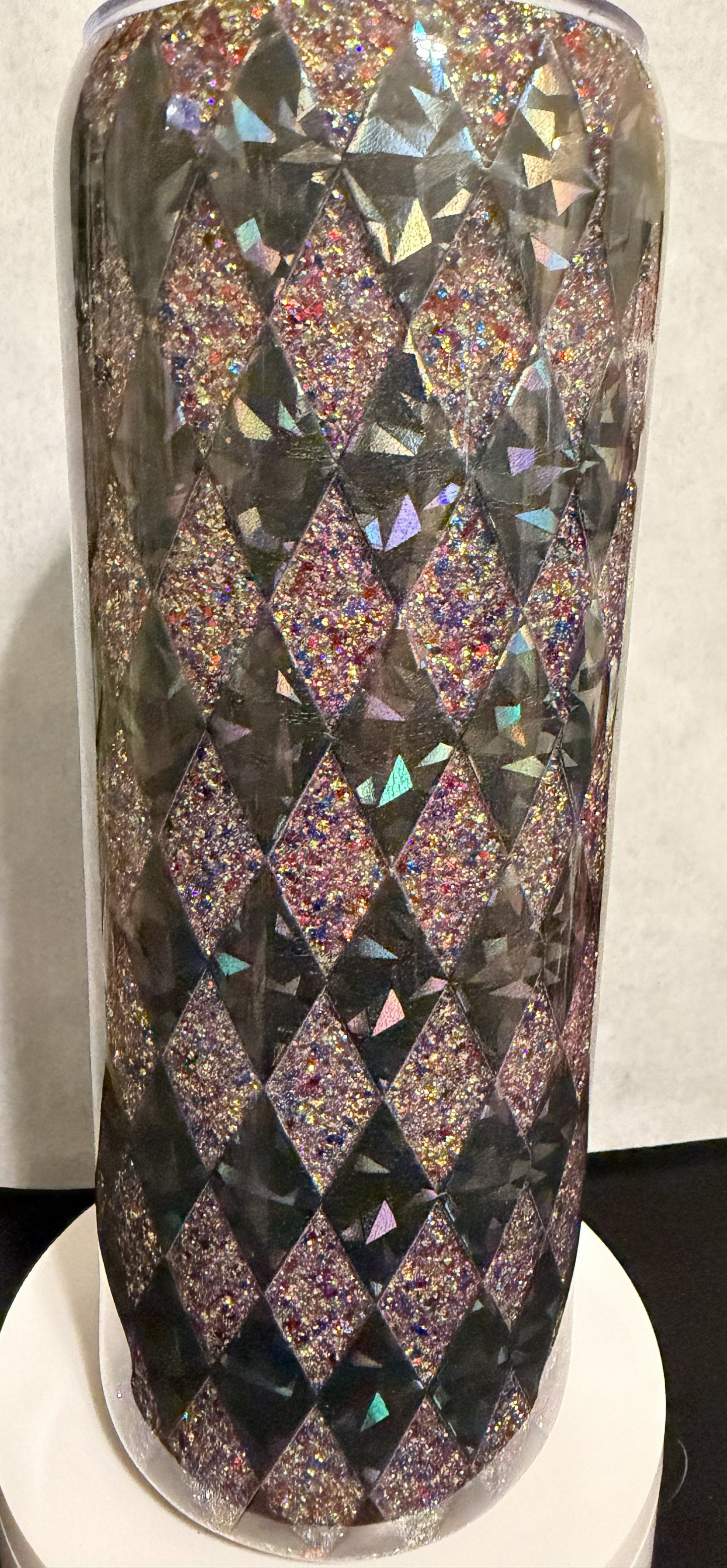 20 OZ Multi Color Glitter with Diamond decal tumbler