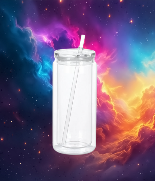 Custom snow globe tumbler with choice of personalized decals and glitter options