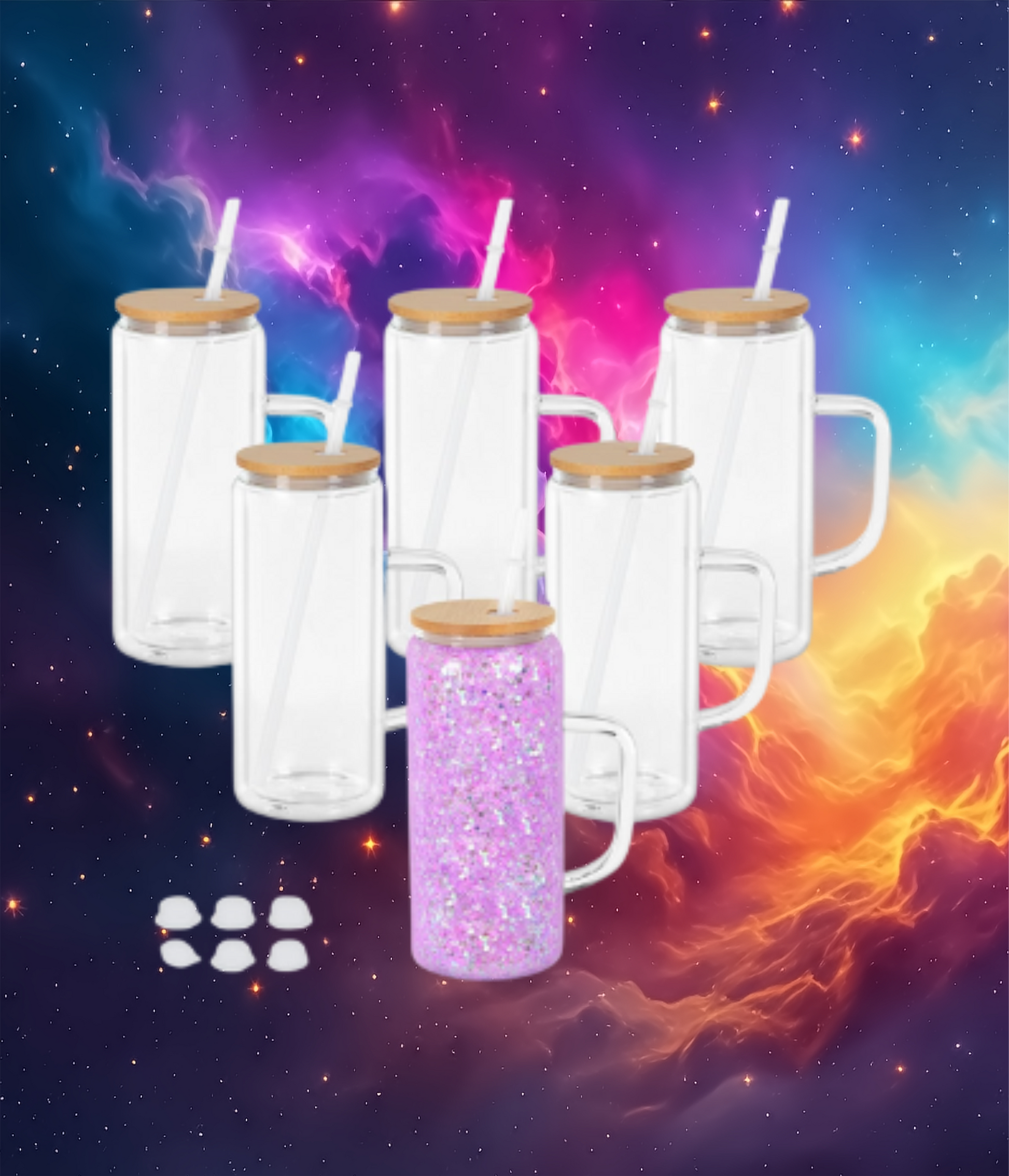 Custom Glass snow globe tumbler with choice of personalized decals and glitter options