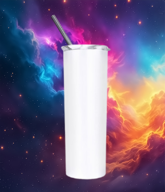 Custom Glow in the Dark sublimation tumbler with personalized decal and design options