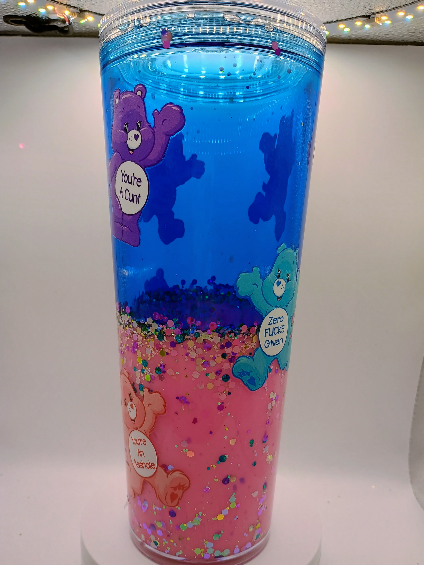 24 OZ DUAL LAVA PINK BLUE SWEAR BEARS