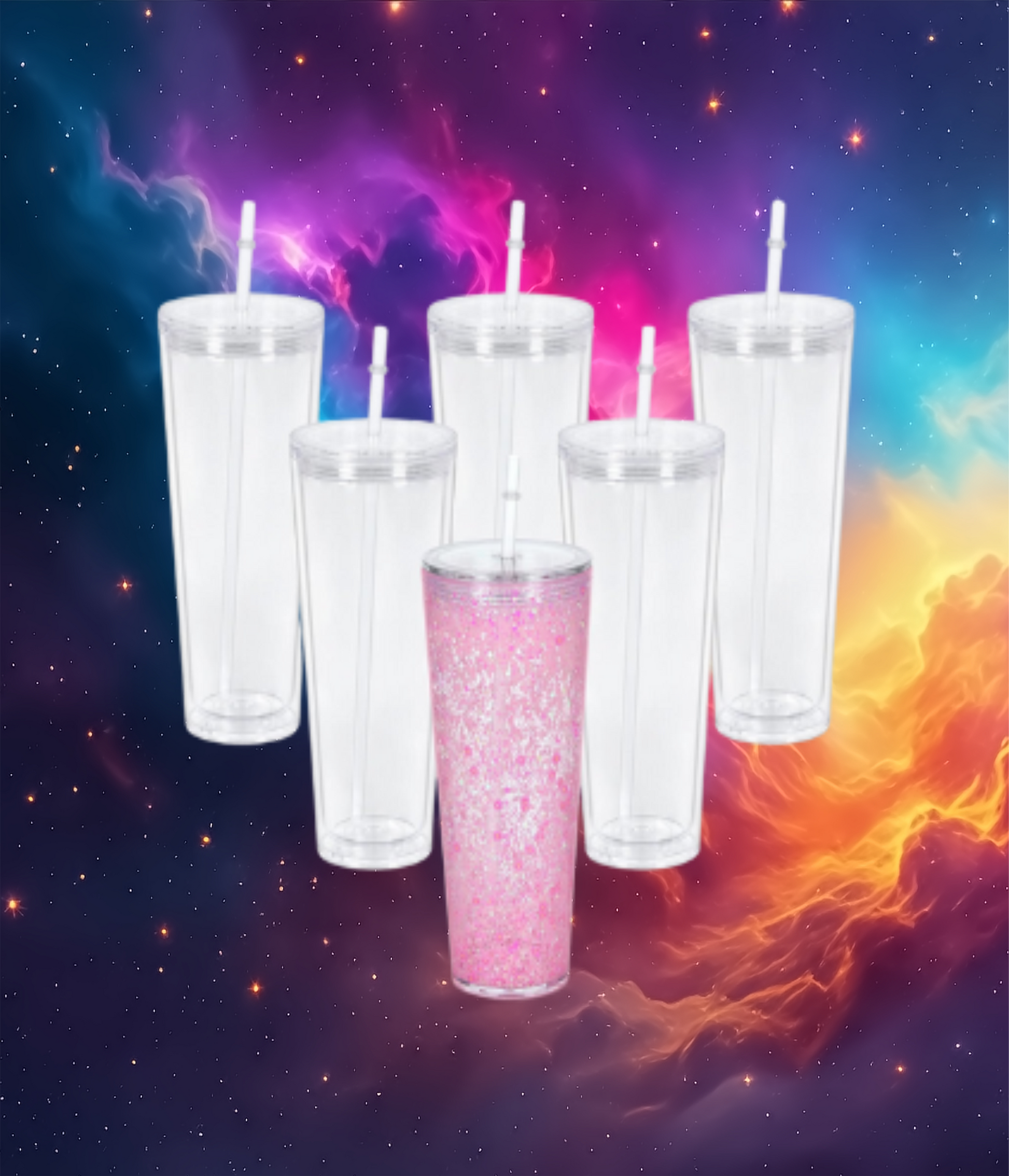 Custom snow globe tumbler with choice of personalized decals and glitter options