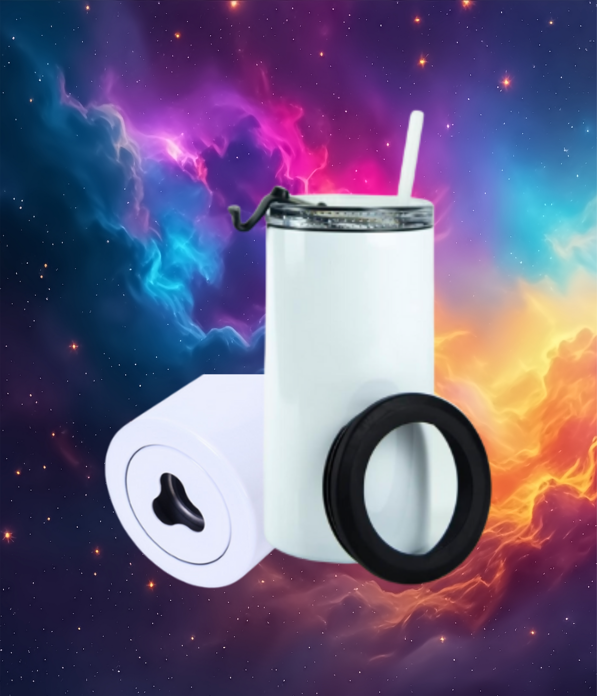 4 in 1 Sublimation can and bottle cooler koozie also holds bottles and can also be a tumbler with your choice of decals and personalized design options