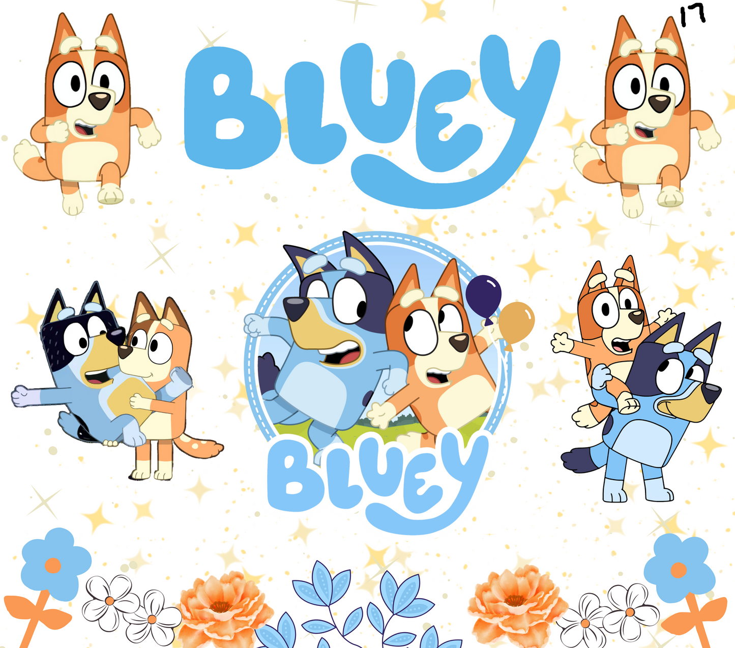 Bluey Sublimation Decals