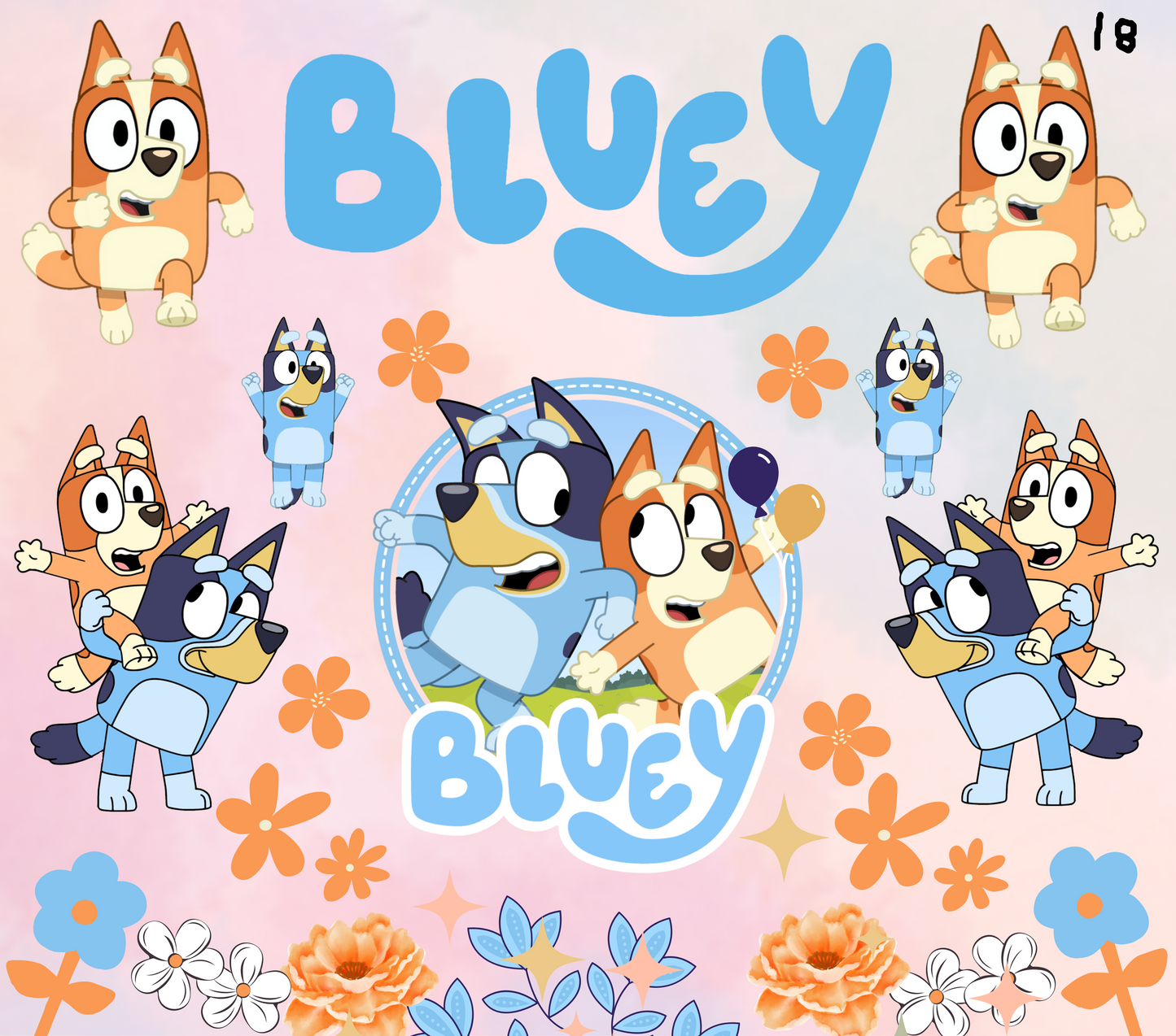 Bluey Sublimation Decals