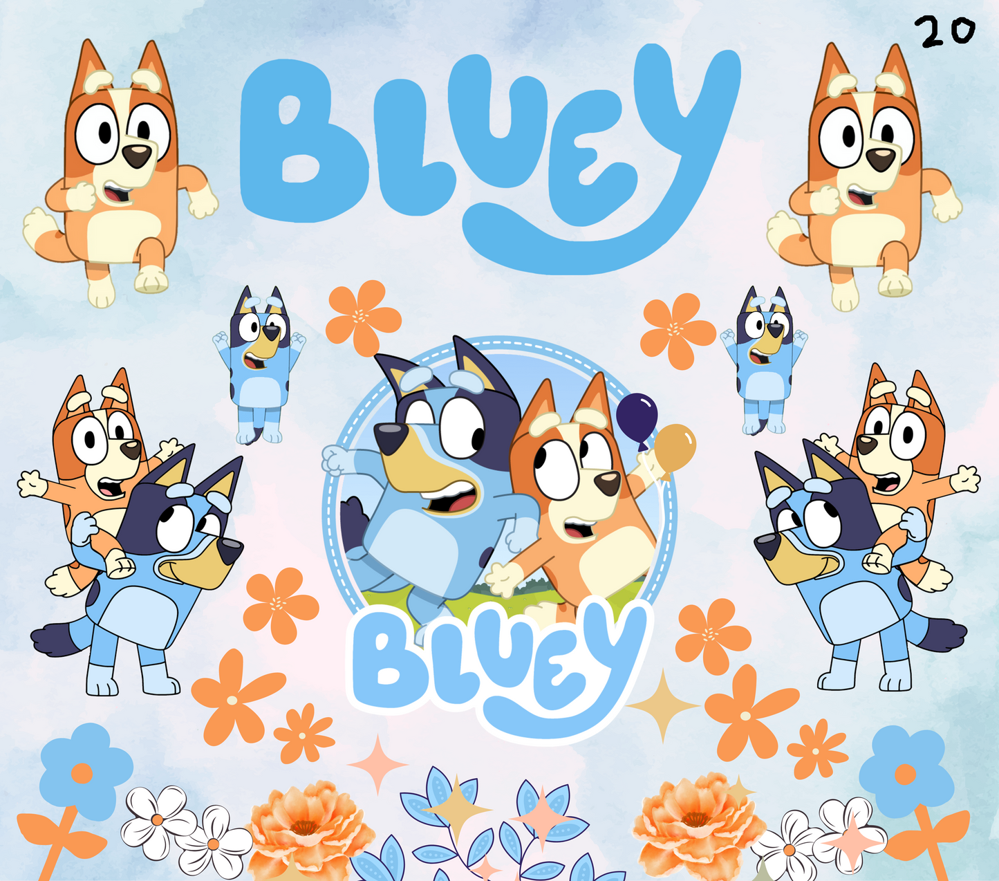 Bluey Sublimation Decals