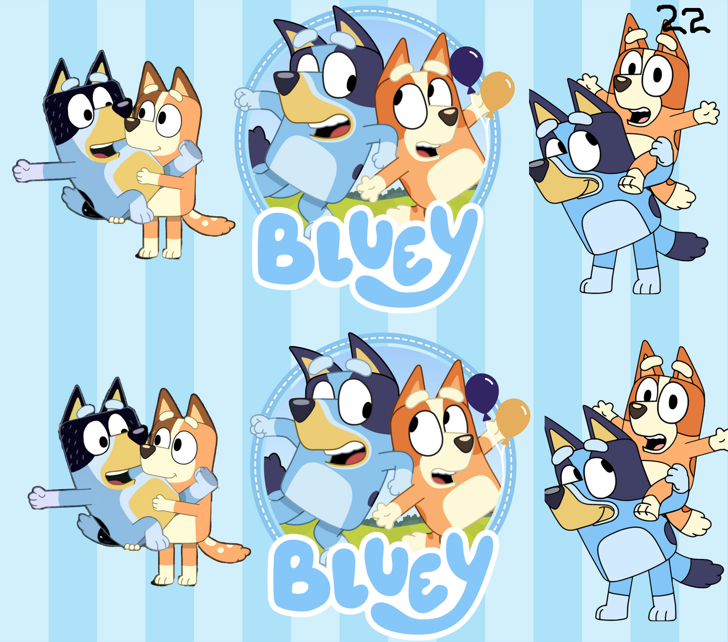 Bluey Sublimation Decals