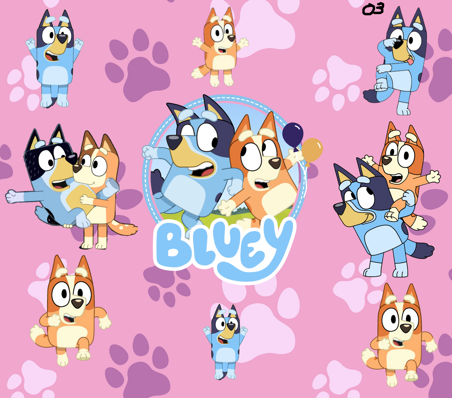 Bluey Sublimation Decals