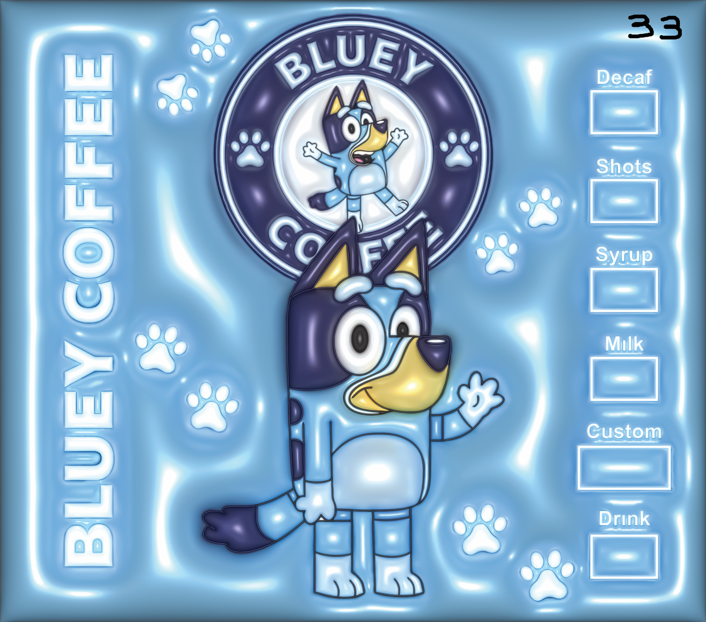 Bluey Sublimation Decals
