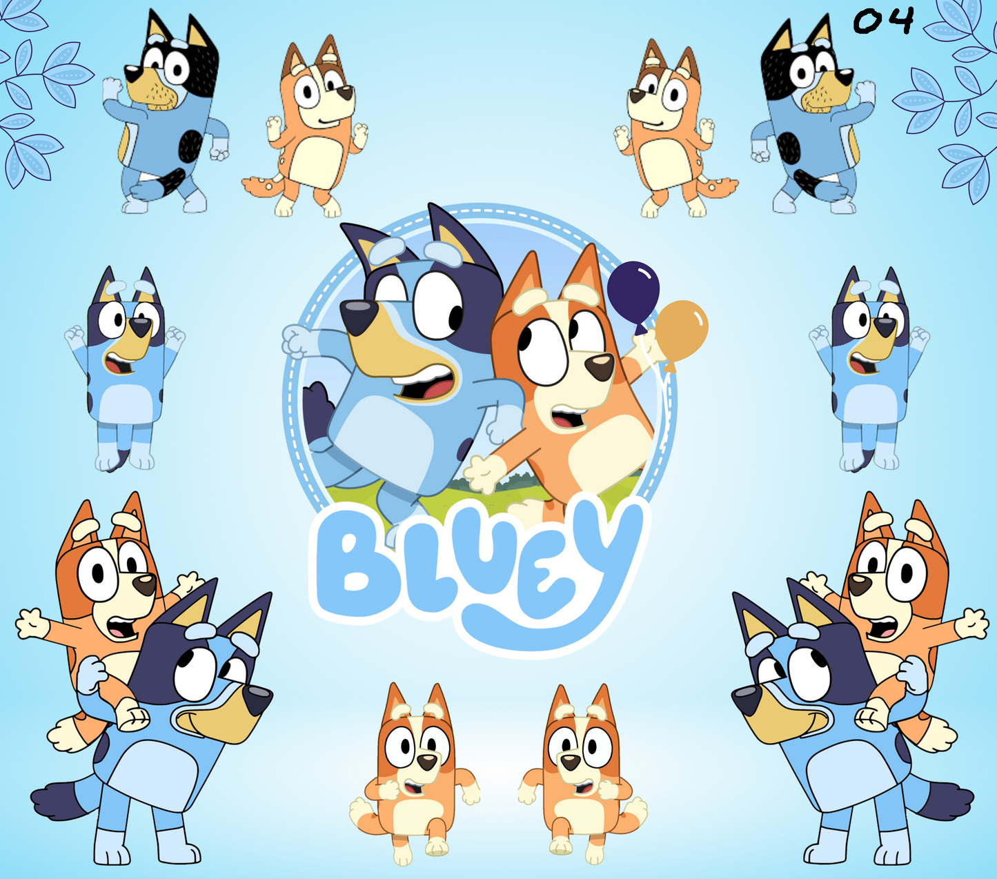 Bluey Sublimation Decals
