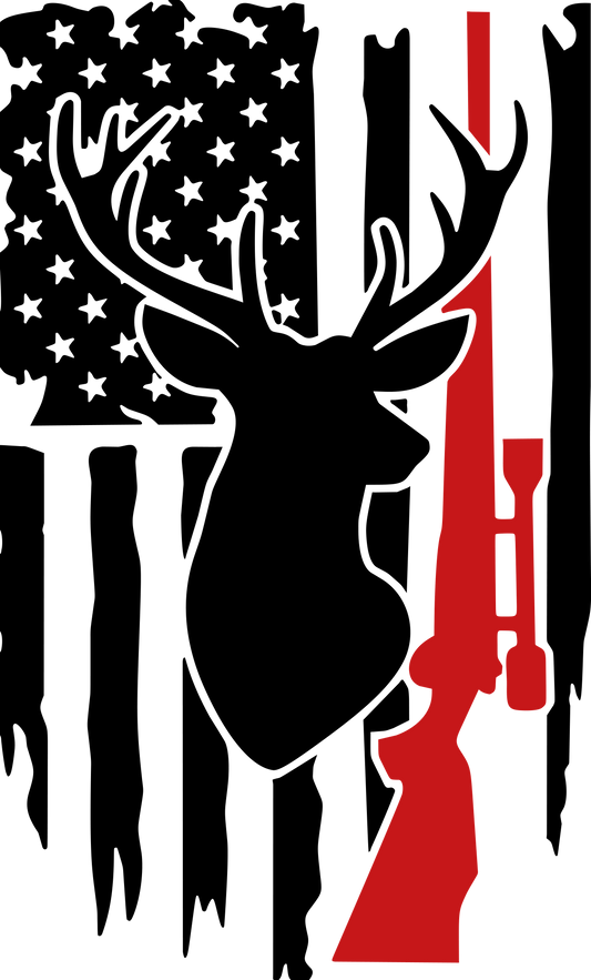 Deer W Flag