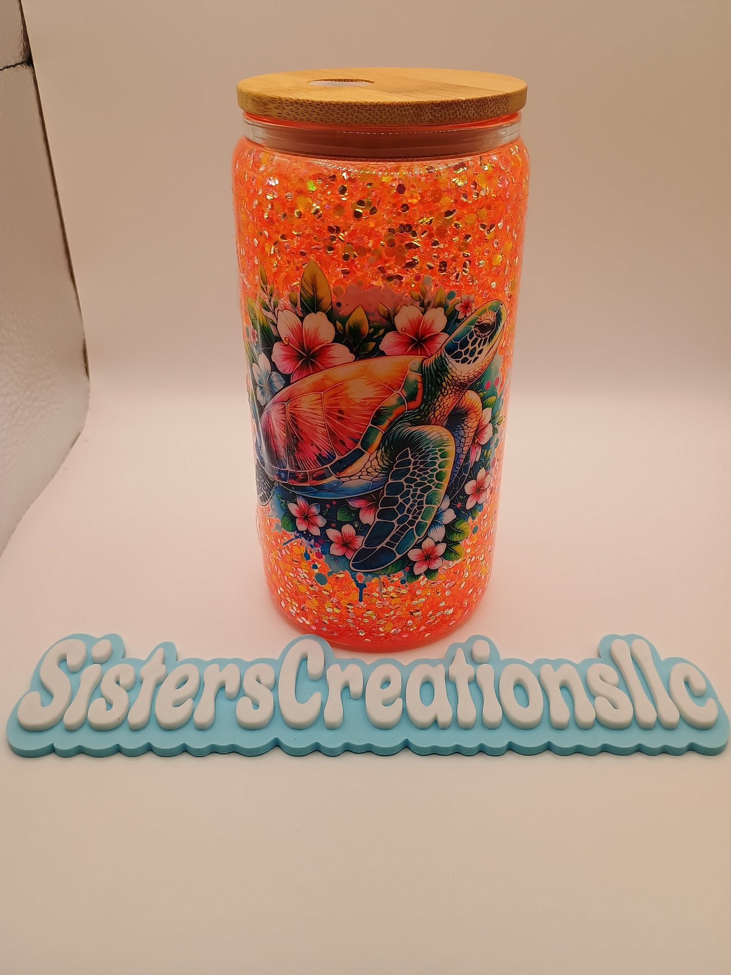 16 oz Glass Sea Turtle