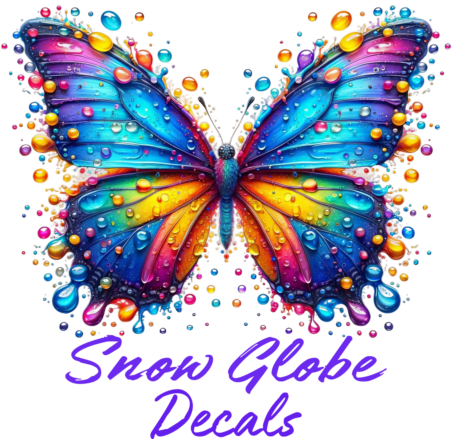 Custom snow globe tumbler decal for personalized glitter tumbler designs