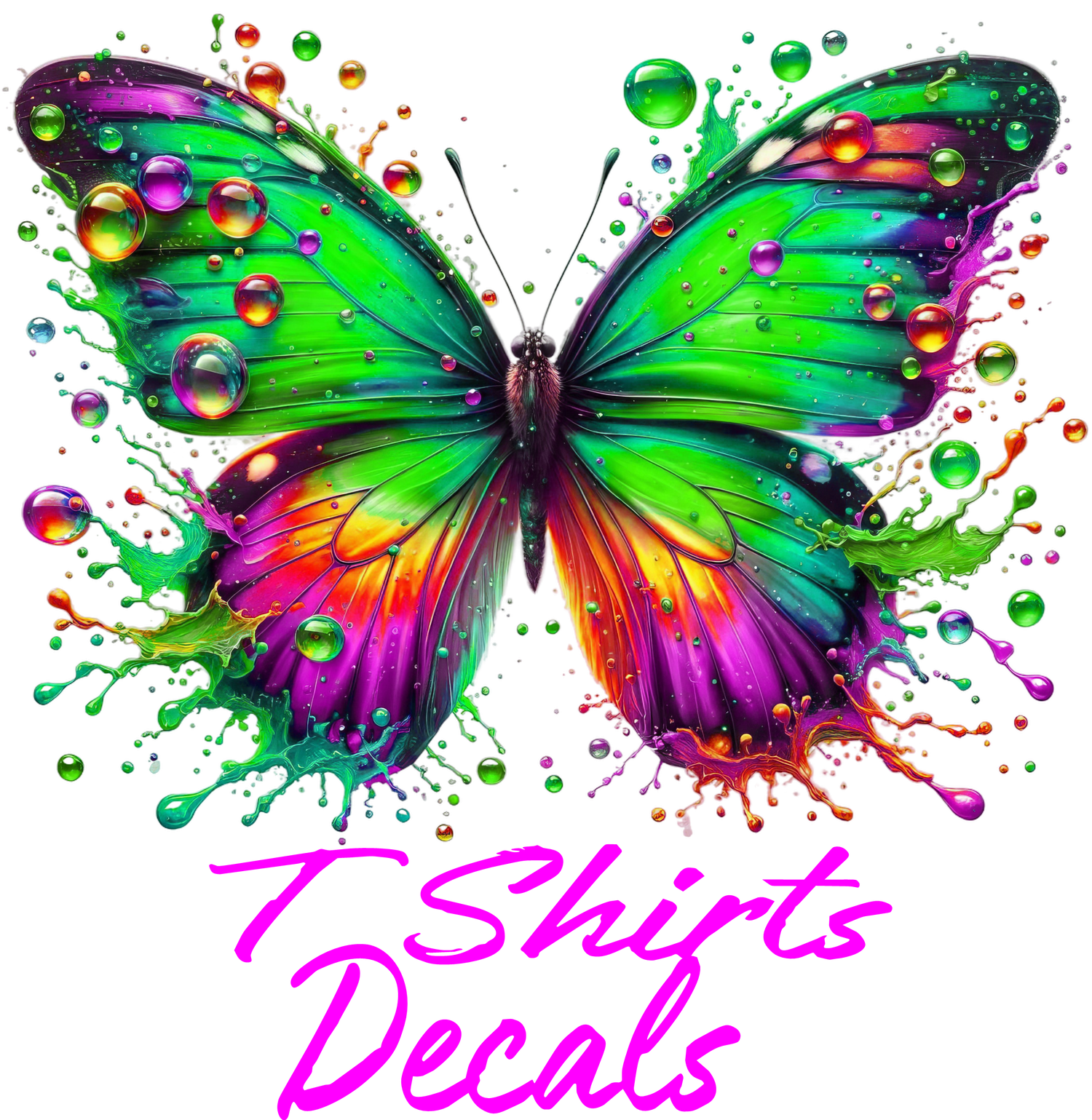 Pre-made UVDTF decals for T-shirts with custom design and professional finish
