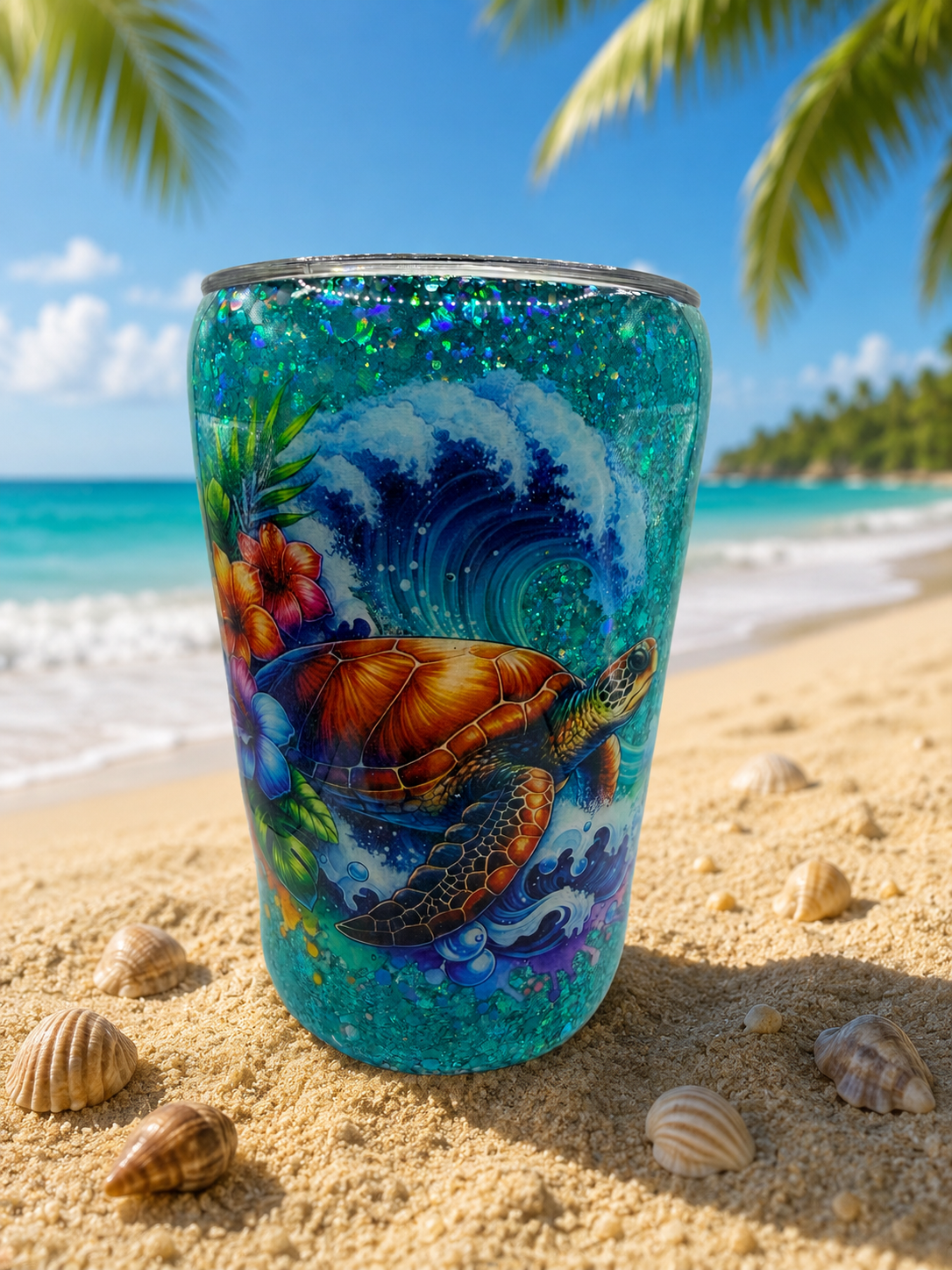 12 OZ TEAL TURTLE TUMBLER
