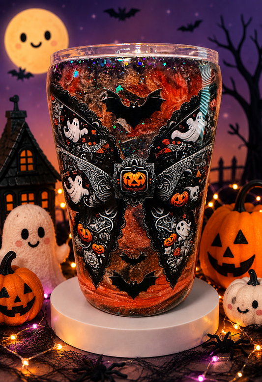 12 OZ GHOST PUMPKIN BOW