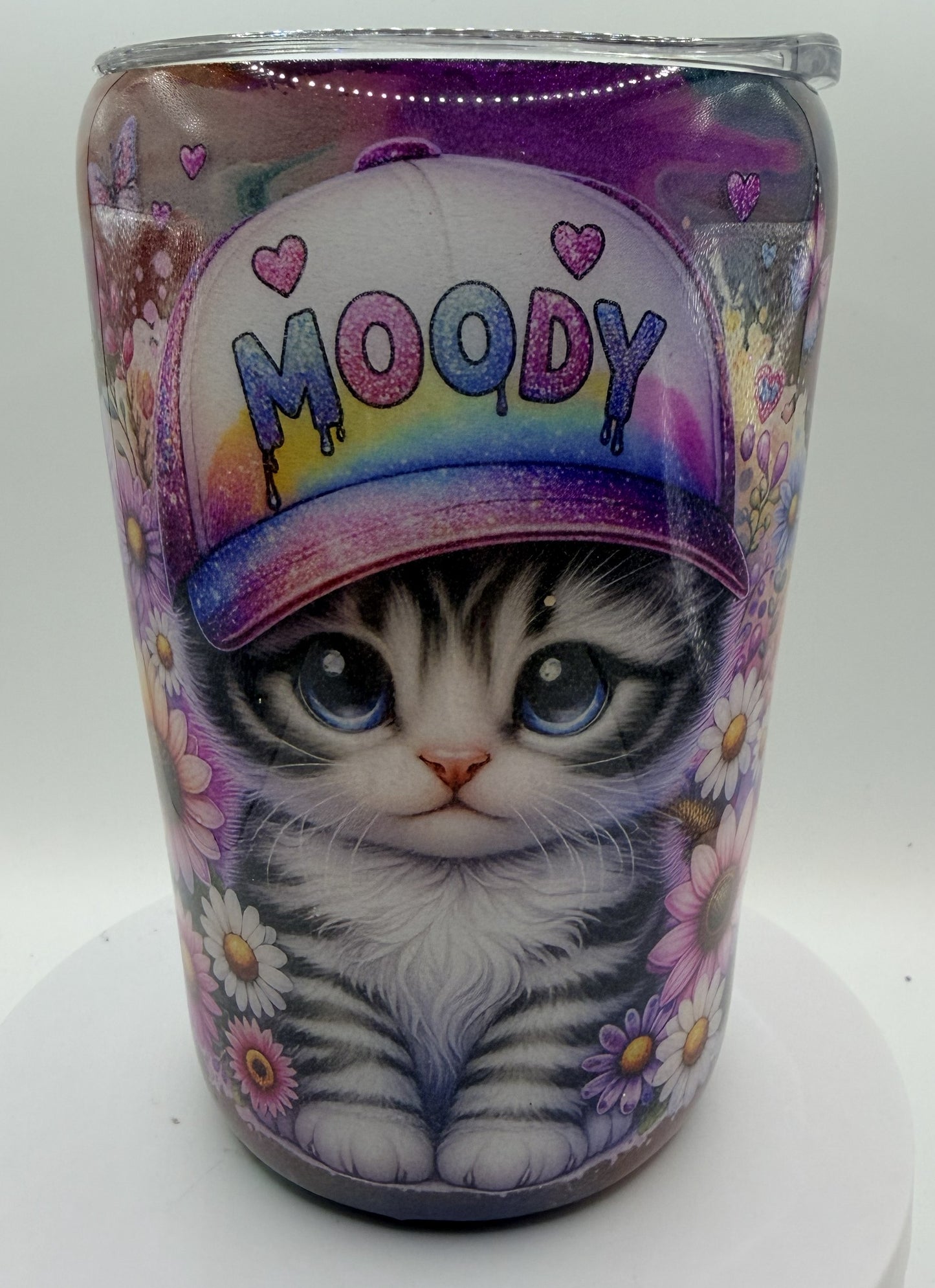 12 OZ MOODY KITTEN TUMBLER