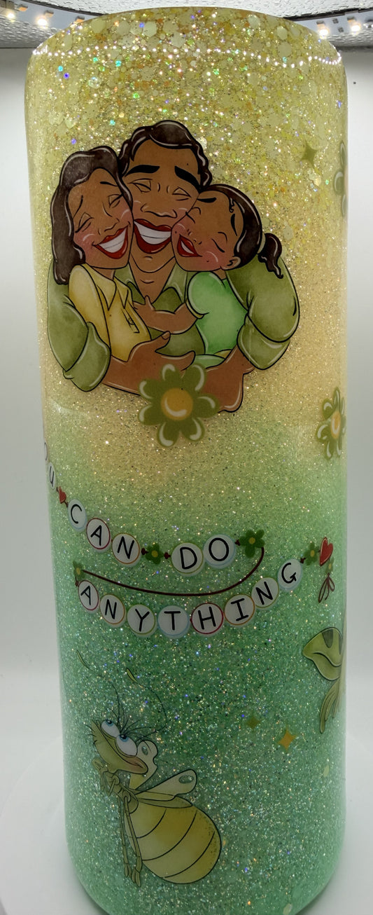 20 OZ CUSTOM EPOXY YELLOW GREEN PRINCESS & FROG