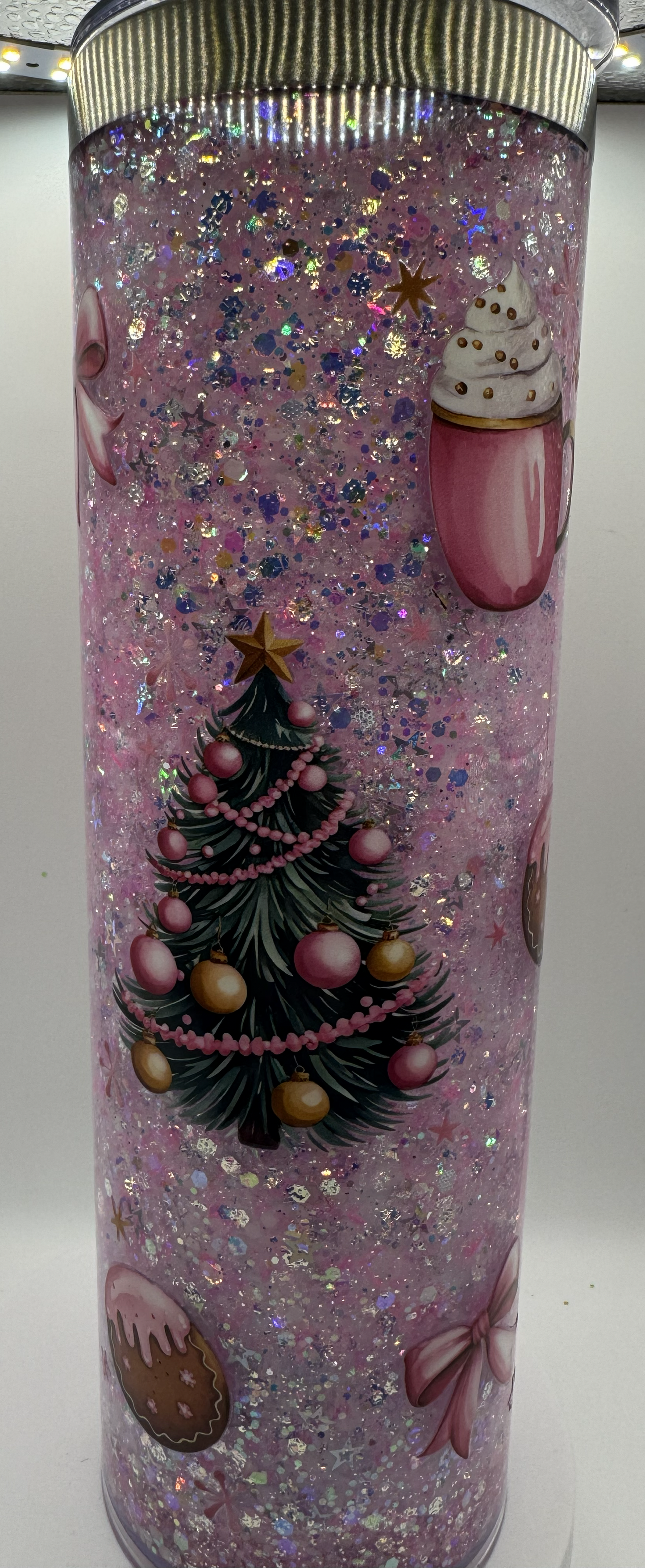 20 OZ STAINLESS STEEL PINK CHRISTMAS