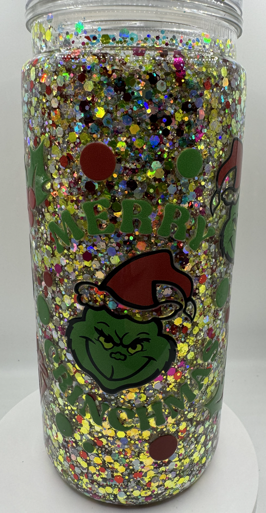20 OZ ACRYLIC MERRY CHRISTMAS GRINCH GOLD RED