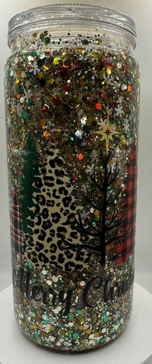 20 OZ ACRYLIC MERRY CHRISTMAS MULTI COLOR TREES