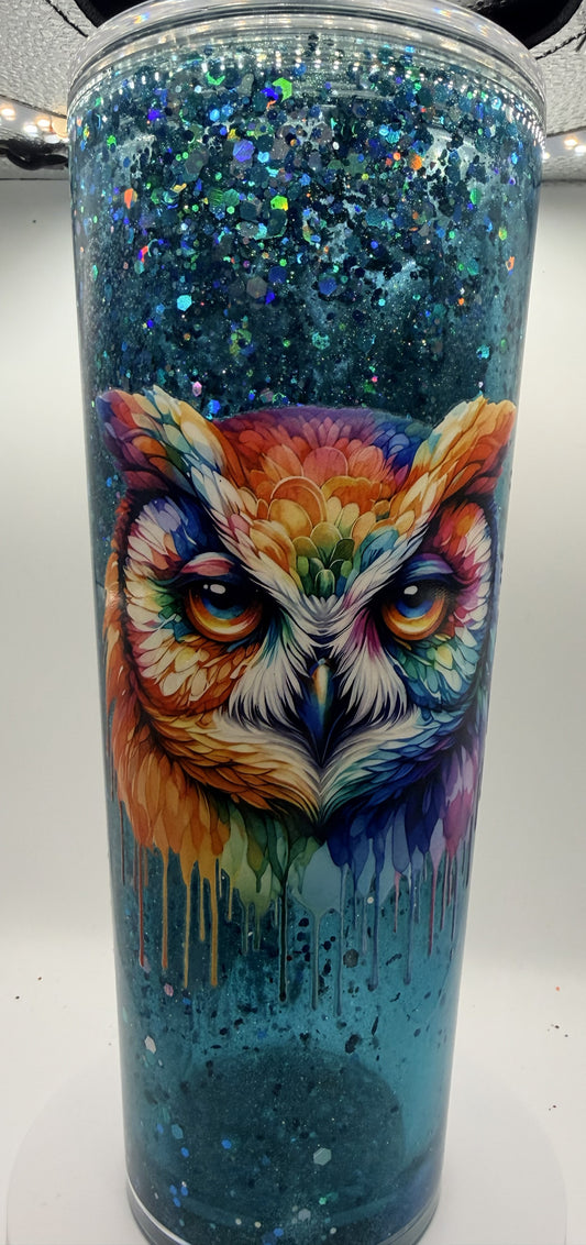 24 OZ TAPERED TEAL WATERFALL OWL