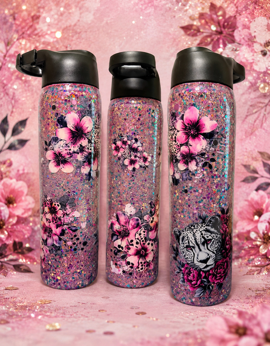 25 oz Tiger W/ FLOWERS
